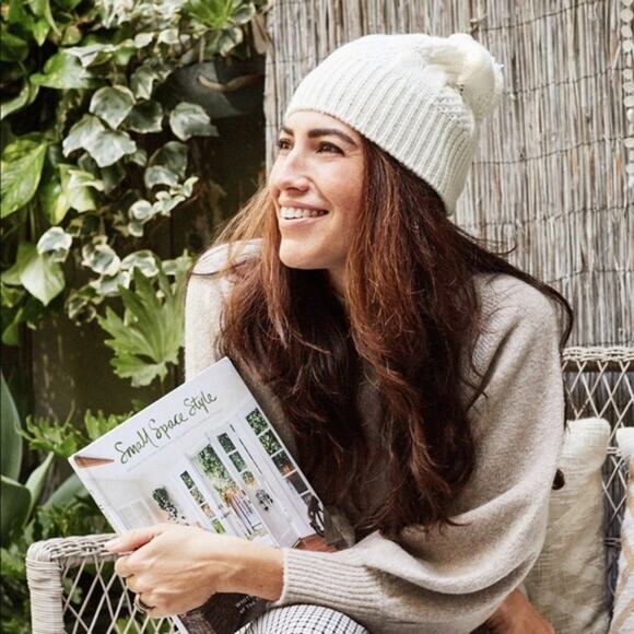 JOIE Pom Pom Cable Knit Beanie Hat - Picture 1 of 7